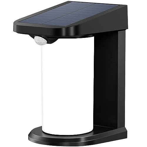 Solar-Wandleuchte Aussen,6W Weißes Licht Wandlampe,LED-Wandleuchte außen mit Bewegungsmelder,IP65 Außenwandleuchte- Ideal für Balkone,Gärten,Garagen,Innenhöfe,Terrassen und Hinterhöfe(Stil B,1 Stücke) von SNADER