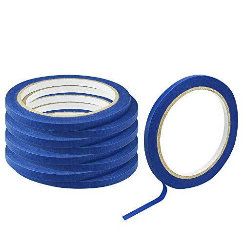 SNAGAROG 9 Rollen Maler Kreppband Blau Abklebeband Kreppband Malerkrepp Abklebeband Malerabdeckband zum Malen Basteln Etiketten Dekorieren verwendet - 6mm * 2m von SNAGAROG