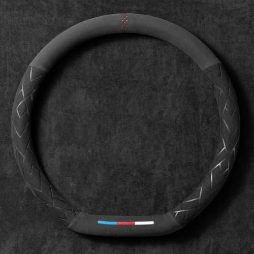 SNAHLPER Auto Lenkradbezug für Skoda Octavia Combi RS 3 (III) 5E I 2012-2020, Lenkrad Abdeckung 38CM / 15'', Anti Rutsch Atmungsaktiv Wildleder Auto Lenkradhülle Zubehör,A-D Shape von SNAHLPER