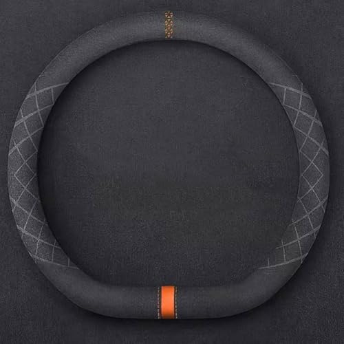 SNAHLPER Auto Lenkradbezug für Skoda Octavia Combi RS 3 (III) 5E I 2012-2020, Lenkrad Abdeckung 38CM / 15'', Anti Rutsch Atmungsaktiv Wildleder Auto Lenkradhülle Zubehör,F-D Shape von SNAHLPER