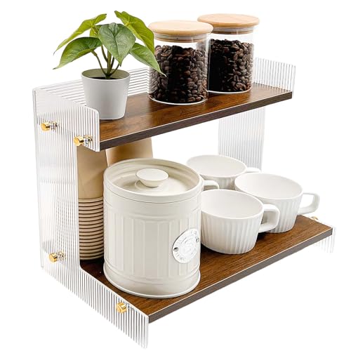 SNAIL GARDEN Acryl & Holz Kaffee-Station Organizer mit Erhöhten Rändern – 2-stöckiger Kaffee-Bar Organizer mit Stabiler Basis – Edle Walnuss-Optik für Küchen-Arbeitsplatte SNAIL GARDEN Acryl & Holz Kaffee-Station Organizer mit Erhöhten Rändern – 2-stöckiger Kaffee-Bar Organizer mit Stabiler Basis – Edle Walnuss-Optik für Küchen-Arbeitsplatte von SNAIL GARDEN