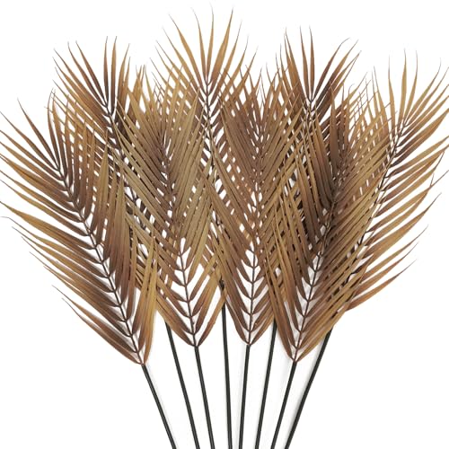 SNAILGARDEN 8Pcs Herbst Künstlich palmenblätter deko, 67CM Faux Tropische Blätter Deko Herbst deko Dschungel mit Stiel Grün palmblatt Deko für Zuhause Hohe Vase Indoor Outdoor Tisch Centerpiece Kamin von SNAIL GARDEN