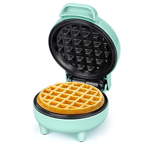 SNAILAR Mini Waffeleisen Belgische Waffel Maschine Kleines Waffeleisen Klassische, für Kindergeburtstage, Familienfeiern, Ostern oder Weihnachten, Niedlich kompaktes Design, 550 Watt, Grün von SNAILAR