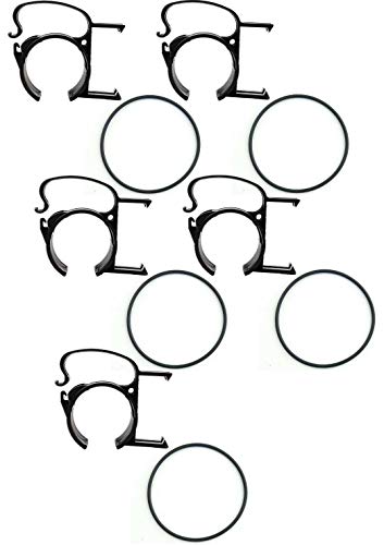 5 x THE SNAP Traversenklammer Schwarz mit Steckdosenhalter incl. Gummiring (5x SNAP Schwarz + 5x O-Ring) von Snap