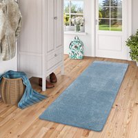 Snapstyle - Hochflor Velours Läufer Teppich Luna Blau - 80x160 cm von SNAPSTYLE