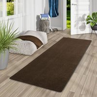 Snapstyle - Hochflor Velours Läufer Teppich Triumph Dunkelbraun - 100x200 cm von SNAPSTYLE