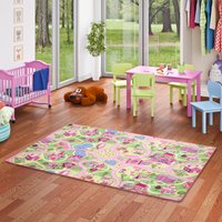 Snapstyle - Kinder Spiel Teppich Girls Rosa Village - 100x100 cm von SNAPSTYLE