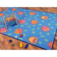 Snapstyle - Kinder Spielteppich Eule Blau in 24 Größen - 80x240 cm von SNAPSTYLE