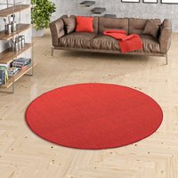 Sisal Natur Teppich Astra Rot Rund - 200 cm Rund von SNAPSTYLE