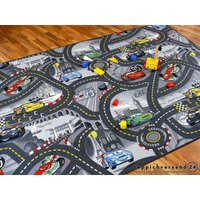 Snapstyle - Spiel Kinderteppich Disney Cars Grau - 80x160 cm von SNAPSTYLE