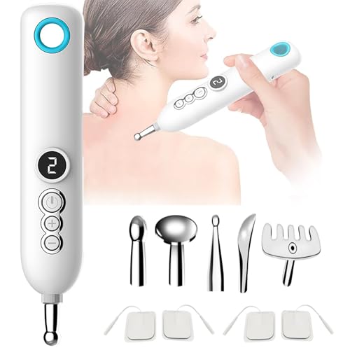 SNBGRYE Elektronischer Massagestift (9 IntensitäTsstufen), Akupunktmassagestift Mit Heizfunktion, Automatische Akupunkturpunktsuche, Dient Zur Linderung Von Muskelschmerzen von SNBGRYE