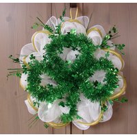 Glück Der Iren - Weißer Deko Mesh St. Patrick's Day Kranz von SNCSquirrelsNest