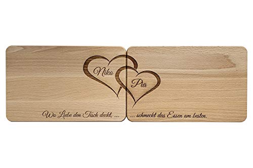 Brotzeitbrett LOVE - 2er Set | Wo Liebe den Tisch deckt | Schneidbrett | Frühstücksbrett Brotzeitbrett LOVE - 2er Set | Wo Liebe den Tisch deckt | Schneidbrett | Frühstücksbrett von SNEG