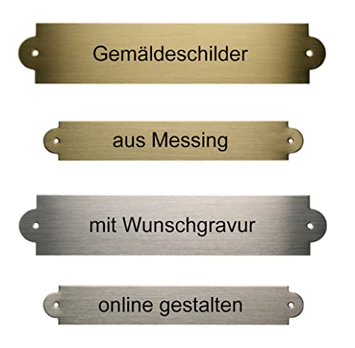 Gemäldeschild aus Messing mit Gravur | Schild gravieren lassen für Gemälde, Sattel, Ehrentafeln und Trophäen (Messing (blank), 90 x 18 mm) von SNEG