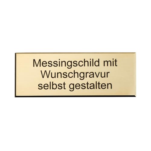 Messingschild mit Gravur - Schild aus Messing persönlich gravieren lassen (80 x 30 mm) von SNEG