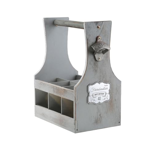 SNEG Flaschenträger aus leichtem Holz | Bierträger | Handwerker | Six-Pack | Männerhandtasche mit Schild-Gravur oder Holzgravur | Party | Freizeit | Grillen | geflammtes Holz (mit Schild-Gravur) von SNEG