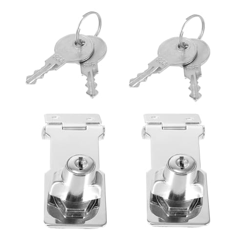 2 Sätze Schlüssel-Haspenschlösser aus Edelstahl for Schranktüren, Schlüsselriegel, kindersicher, sichere kleine Türen, Werkzeugkästen, Schließfächer Für Cupboard, Schranktüren von SNGUOQ