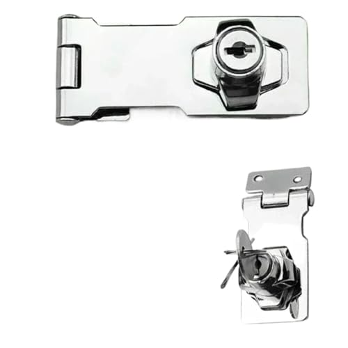 2 Stück Garagenschloss, Büroschrank-Sicherheitsschloss, Hardware-Verriegelungshaspe, Robuste Verriegelungshaspe Für Cupboard, Schranktüren(4inch) von SNGUOQ