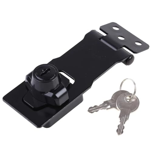 2 Stück Schlüssel-Überfalle-Schlösser mit Drehknopf, Schlüsseln und Schrauben, dickes Türschloss for kleine Schranktüren Für Cupboard, Schranktüren(4inch black) von SNGUOQ
