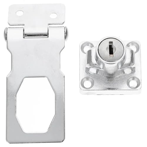 2 Stück Schranktürschloss, 25 mm, helles Finish, robustes Eisen, Edelstahl, mit Schlüssel, Haspenschlösser for Schubladen, Schränke, Möbelriegel Für Cupboard, Schranktüren(8.00X3.20X0.15CM) von SNGUOQ
