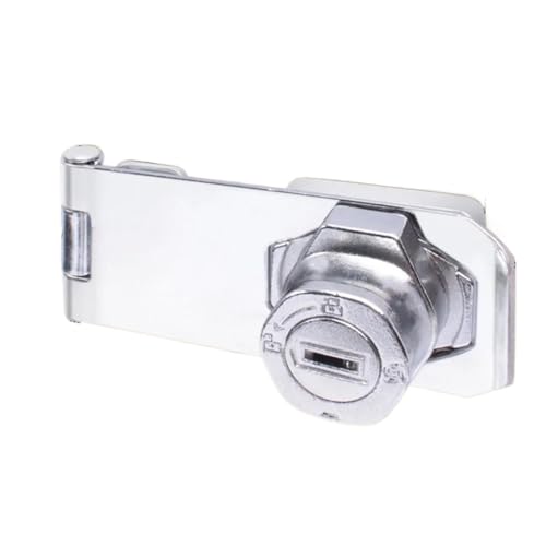 2 Stück Türschlossschnalle aus Zinklegierung, 4 Zoll, mit Schlüsseln, Schubladenschlösser, selbstsichernde Hardware, Vorhängeschloss, Briefkasten Für Cupboard, Schranktüren(Silver 1) von SNGUOQ