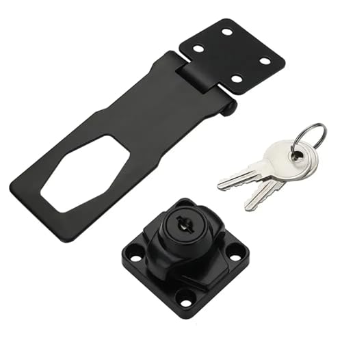 2 Stück Zinklegierungs-Schlüssel-Haspenschloss, Schlagfrei, Einbruchsicher, Sicherheitsschnalle For Zuhause, Büro Für Cupboard, Schranktüren(2.5 inch-Black) von SNGUOQ