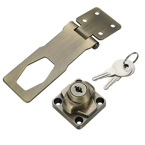 2 Stück Zinklegierungs-Schlüssel-Haspenschloss, Schlagfrei, Einbruchsicher, Sicherheitsschnalle For Zuhause, Büro Für Cupboard, Schranktüren(2.5 inch-Bronze) von SNGUOQ