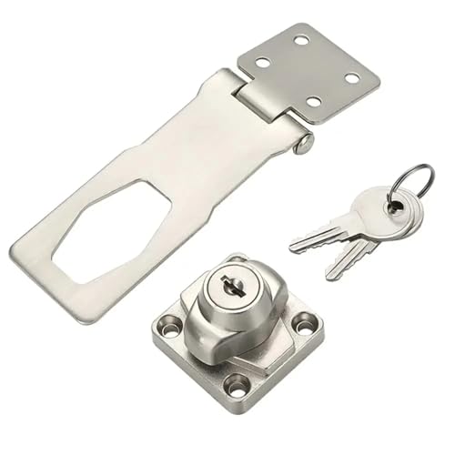 2 Stück Zinklegierungs-Schlüssel-Haspenschloss, Schlagfrei, Einbruchsicher, Sicherheitsschnalle For Zuhause, Büro Für Cupboard, Schranktüren(2.5 inch-Silver) von SNGUOQ