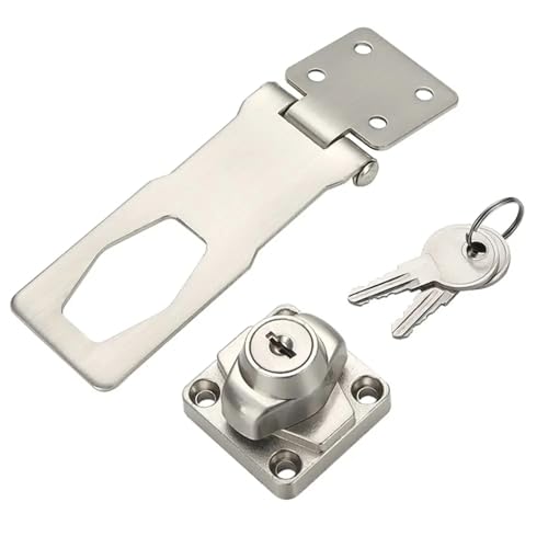 2 Stück Zinklegierungs-Schlüssel-Haspenschloss, Schlagfrei, Einbruchsicher, Sicherheitsschnalle For Zuhause, Büro Für Cupboard, Schranktüren(Silver,2.5 inch) von SNGUOQ