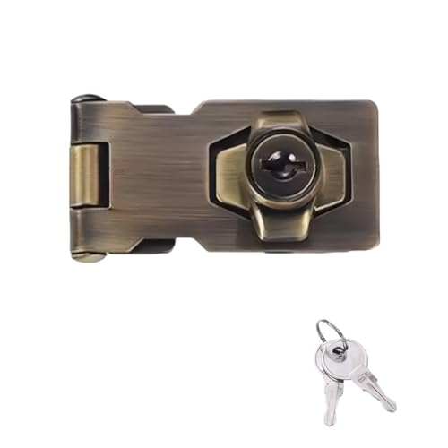 2 Stück Zinklegierungs-Schlüssel-Haspenschloss, schlagfrei, einbruchsicher, Sicherheitsschnalle for Zuhause, Büro, Schuppen, Schrank, Schublade, Holztürschloss Für Cupboard, Schranktüren(Bronze) von SNGUOQ