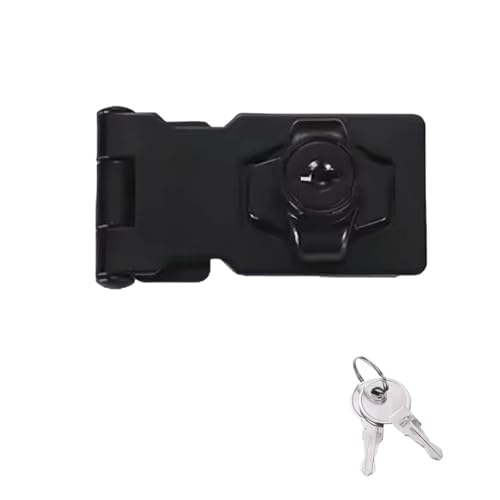2 Stück Zinklegierungs-Schlüssel-Haspenschloss, schlagfrei, einbruchsicher, Sicherheitsschnalle for Zuhause, Büro, Schuppen, Schrank, Schublade, Holztürschloss Für Cupboard, Schranktüren(Black) von SNGUOQ