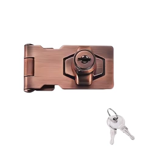 2 Stück Zinklegierungs-Schlüssel-Haspenschloss, schlagfrei, einbruchsicher, Sicherheitsschnalle for Zuhause, Büro, Schuppen, Schrank, Schublade, Holztürschloss Für Cupboard, Schranktüren(Red Bronze) von SNGUOQ