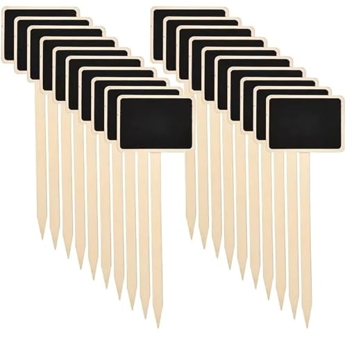 20/40 stücke Holz Anlage Etiketten T-Förmigen Garten Zeichen Tafel Nachricht Bord Boden Montieren Für Topfpflanzen,Kräuter(7.4x24cm 20pcs) von SNGUOQ