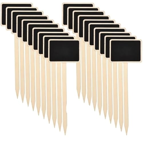 20/40 stücke Holz Anlage Etiketten T-Förmigen Garten Zeichen Tafel Nachricht Bord Boden Montieren Für Topfpflanzen,Kräuter(7.4x24cm 40pcs) von SNGUOQ