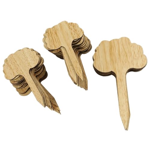 50 stücke Holz Anlage Etiketten Freundliche Garten Topper Dekorative Gartenarbeit Tags for Blume Geschäfte Hof Für Topfpflanzen,Kräuter(9.9X6cm) von SNGUOQ
