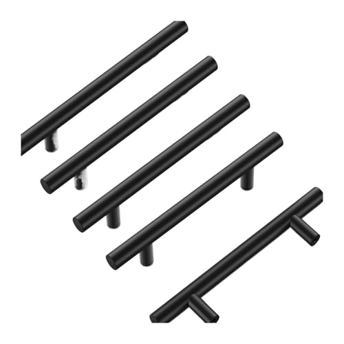 SNGUOQ 5 Stück klassische Schrankgriffe, Kommoden- und Schubladengriffe, Badezimmer-Hardware-Griffe, 96 mm Lochmitten Für Küchenschränke, Türgriffe(Black) von SNGUOQ