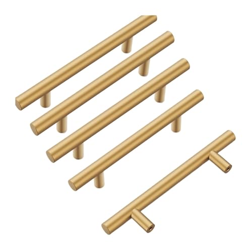 SNGUOQ 5 Stück klassische Schrankgriffe, Kommoden- und Schubladengriffe, Badezimmer-Hardware-Griffe, 96 mm Lochmitten Für Küchenschränke, Türgriffe(Yellow) von SNGUOQ