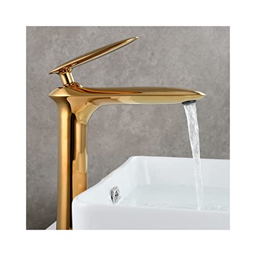 Bathroom Faucet Brass Bathroom Sink Faucet Modern Single Handle Basin Mixer Tap Aerator Lavatory Faucet Double Control of Hot and Cold Water Bathroom Sink Faucet,Brown Patina is hi von SNHHNSW
