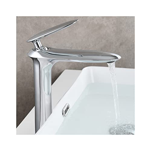 Bathroom Faucet Brass Bathroom Sink Faucet Modern Single Handle Basin Mixer Tap Aerator Lavatory Faucet Double Control of Hot and Cold Water Bathroom Sink Faucet,Brown Patina is hi von SNHHNSW