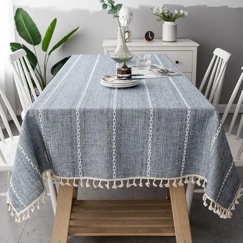 SNIPSA Leinentischdecke mit Quasten, wasserdicht, ölbeständig, für Tee, gestreift, dick, rechteckig, für Hochzeit, Esstisch SNIPSA Leinentischdecke mit Quasten, wasserdicht, ölbeständig, für Tee, gestreift, dick, rechteckig, für Hochzeit, Esstisch von SNIPSA
