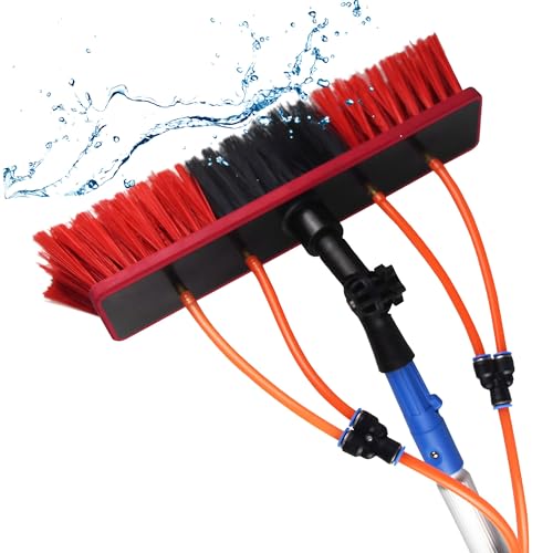 5-12 Meter Teleskop Hydro Reiniger Aus Aluminium Besen mit Wasseranschluss Dachreinigungsgerä Teleskopstange PV Anlage Reinigung (9 m) von SNLYHM
