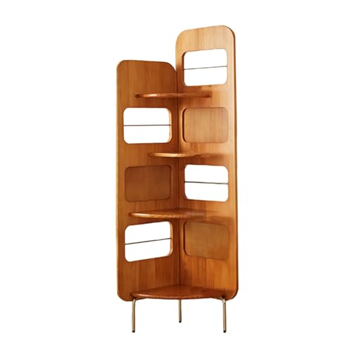 SNMIT Eckbücherregal Mit 4 Ebenen, Aufbewahrungsregal Mit Rückwand, L-förmige Eckbücherregale, Offene Aufbewahrung for Das Wohnzimmerbüro(Color 3) von SNMIT