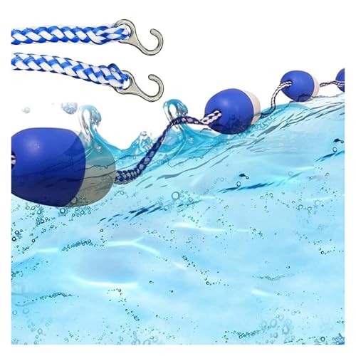 SNMIT Schwimmbecken-Bahnteiler, Sicherheitsseil for Wellenbrecher Im Pool Mit 2 Schwimmkörpern, Schwimmende Barriere Zur Abtrennung Gefährlicher Zonen,for Die Pool(1meter (3.3ft)) von SNMIT