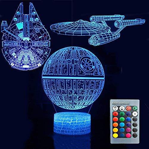 SNOMYRS Super Hero Geschenke 3D Lampe Spielzeug Nachtlicht mit 3Stück Nachtlicht 16 Farbwechsel mit Fernbedienung oder TouchPerfekte Geschenke für Super Hero Fans von SNOMYRS