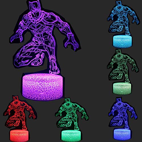 SNOMYRS 3D Superhelden-Nachtlicht,16 Farben The Cool Schreibtischlampe Licht für Kinder, Heimdekoration von SNOMYRS