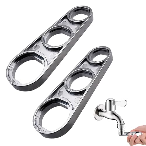 2 Pcs Wasserhahn Sieb Schlüssel, Strahlregler Schlüssel Perlatoren Schlüssel, M16/M18/M20/M22/M24/M28 Wasserhahn-Belüfter-Entfernungswerkzeug Wasserhahn Entkalker Aufsatz Metall von SNONESIY