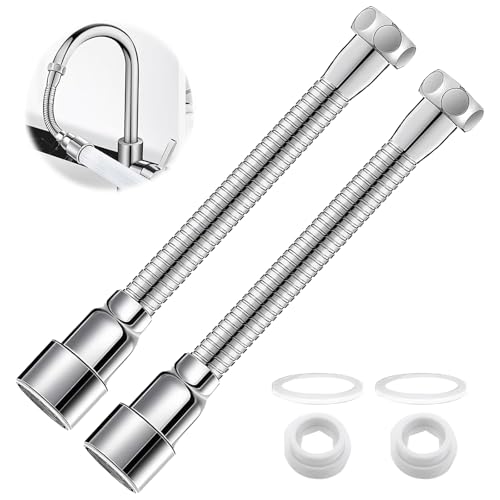 2 Pcs Wasserhahn Verlängerung Küche, 360° Wasserhahnverlängerung, 14cm Multifunktionaler Hahnverlängerung Spritzwassergeschützter Wasserhahn-Verlängerer, Geeignet für Küchen und Badezimmer von SNONESIY