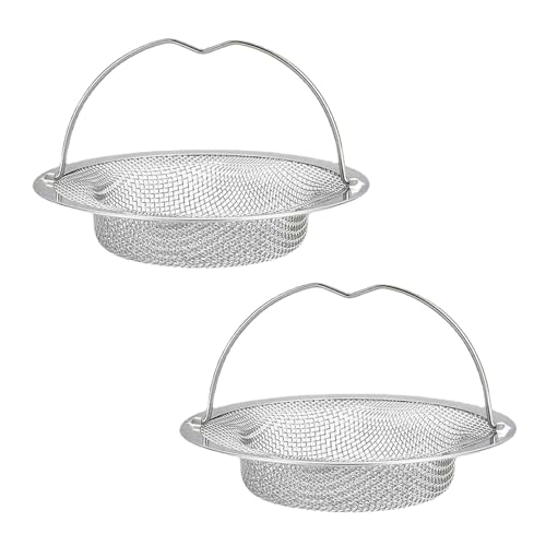 2 Stück Abflusssieb Küchenspüle,Spülbecken Sieb,Edelstahl Sieb Für Spülbecken für Küchenspülen und Badezimmerduschen,um EIN Verstopfen Der Abflussrohre zu Verhindern (11 X 2 cm) von SNONESIY