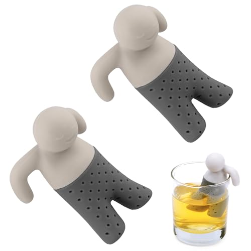 SNONESIY 2pcs Teeei für Losen Tee, Lustig Teesieb, Tee Ei, Lustig Teeei, Silikon, Grau, Mann-Form, Teefilter SNONESIY 2pcs Teeei für Losen Tee, Lustig Teesieb, Tee Ei, Lustig Teeei, Silikon, Grau, Mann-Form, Teefilter von SNONESIY