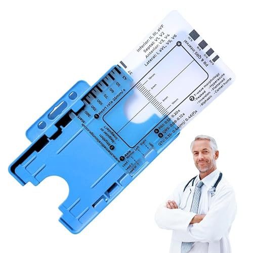 SNONESIY ECG 7 Step Ruler, Transparent EKG Calipers Messgerät, Kunststoff, 9x6,5 cm von SNONESIY